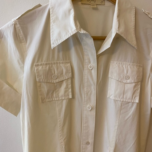 Elizabeth and James Ecru Nylon Utility Shirt - Picture 8 of 8